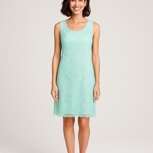 🌿 Isaac Mizrahi Live! Always Isaac - Aqua Lace‎ Dress – Size Large